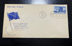  C53 "Alaska Statehood" 7 Cent 1959 Blue First day Of Issue. Air Mail. - Picture 1 of 5