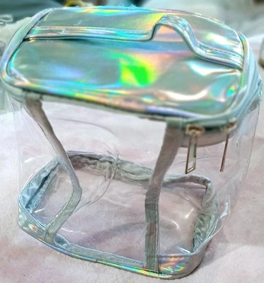 Bolso de Cosméticos Organizador de Maquillaje Transparente Metálico Cierre de Cremallera Bolsa de Viaje Foto 1 de 4