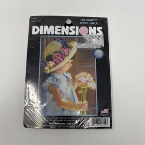 Dimensions FLOWER GIRL No Count Printed Cross Stitch Kit 5" x 7" SEALED #6922 - Picture 1 of 2