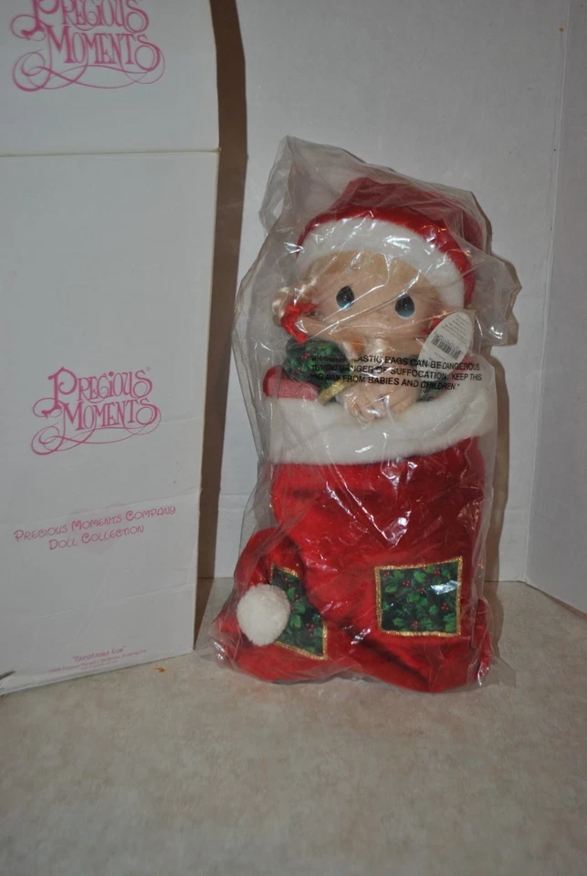 Vintage Collectible Precious Moments Christmas Eve Stocking Doll 1998