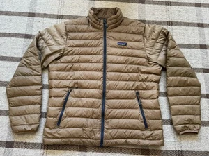 Patagonia Down Sweater Jacket Mojave Khaki Men’s Large Tan Green Goose Puffer - Picture 1 of 12