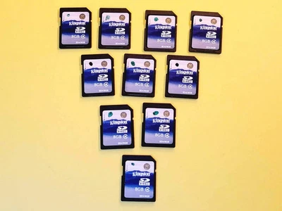 LOT 10x OEM KINGSTON 8GB SDHC SD4 SD-K08G MEMORY CARD CAMERA COMPUTER CAMCORDER - Image 1 of 4