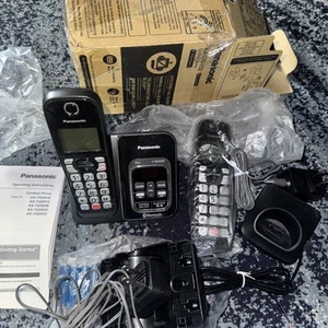 Panasonic KX-TGD832M Cordless Phone Answering Machine 2 Handsets Metallic Black - Zdjęcie 1 z 3