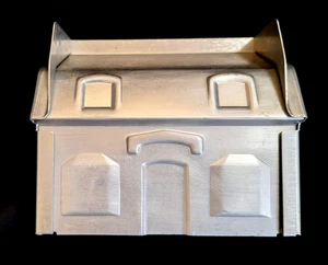 Vintage 50er Jahre Mirro 3D Haus - 4 Stück Snap Apart Aluminium Kuchenform - Bild 1 von 8