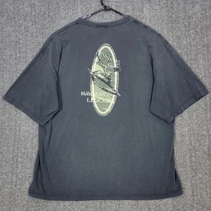 Vintage Hawaiian Legends T-Shirt Mens 3XLT Black Short Sleeve Surf Distressed - Picture 1 of 13