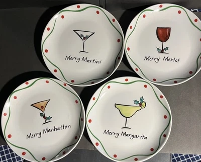 Aplicación/postre Whimsy Collection platos de 6,5”, tema de bebidas navideñas de Jill Seale’s Foto 1 de 4