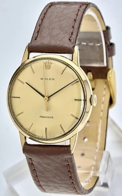 Reloj Rolex Precisión Suizo Oro Sólido 9K '1970' Caballeros Vintage 33mm, Reparado Foto 1 de 4