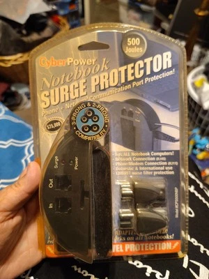 CYBER POWER NOTEBOOK SURGE PROTECTOR--PORT PROTECTION--TRAVEL--FREE SHIP--NEW - Image 1 of 2