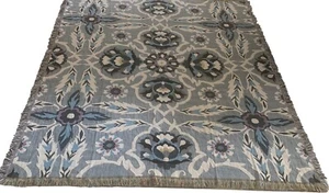 Vera Bradley Tapestry Woven Throw Blanket Plaza Tile Print Fringe 66" X 50" NWOT - Picture 1 of 24
