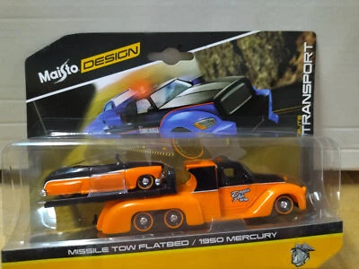 MERCURY 1950 + MISSILE TOW FLATBED 1:64 MAISTO ELITE TRANSPORT - Imagen 1 de 3