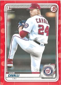 2020 Bowman Draft Cade Cavalli #BD-24 Red RC 3/5 Washington Nationals - Picture 1 of 1