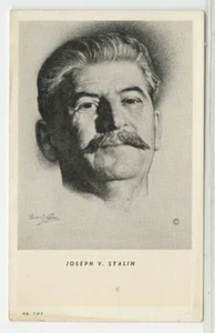 Portrait Postkarte Josef Stalin Sowjetunion Kommunismus um 1940 Vintage F24 - Bild 1 von 2