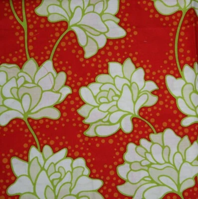cotton quilting fabric 16" piece Peonies red heather bailey OOP free spirit  - Image 1 of 2