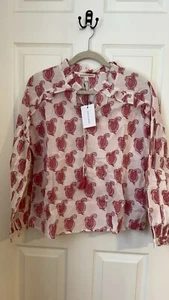 Ophelia & Indigo Women Pink Long Sleeve Blouse S NWT - Picture 1 of 7