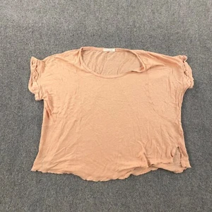 Rag Bone Top Womens Small Peach Short Sleeve Linen Relaxed Fit Slouchy - Picture 1 of 10