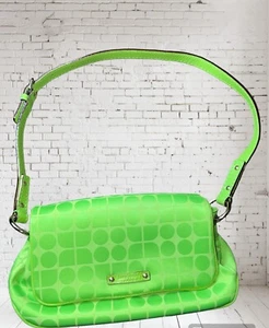 Kate Spade New York Dot Noel Green Fabric Leather Trim Small Shoulder Bag Purse - Picture 1 of 8