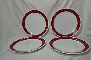 CORELLE Vintage URBAN RED Dinner Plates, Set of 4, Retired, 10.25" Dia. - Picture 1 of 5