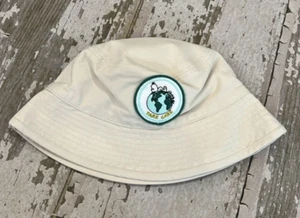 Cappello da sole Hanna Andersson Peanuts Snoopy Take Care Earth Patch tela beige M nuovo senza etichette - Foto 1 di 3
