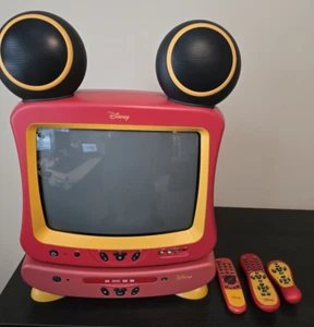 Disney Mickey Mouse 13" DT1350-C Color TV Works 3 Remotes DVD (NOT WORKING) - Picture 1 of 11