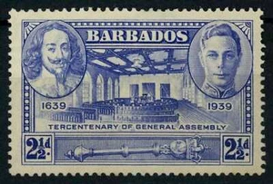 Barbados 1939 SG#260, 2.5d General Assembly, KGVI MH #F6789 - Picture 1 of 2