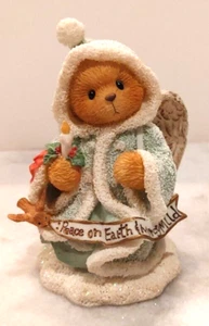 VTG 1996 Enesco Christmas Teddies Angela Peace on Earth Angel Figurine #175986 - Picture 1 of 7