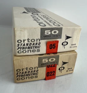 Orton Pyrometric Cones SRB .022 & .05 - 1 1/8" small cones, 47 Total Count - Picture 1 of 5