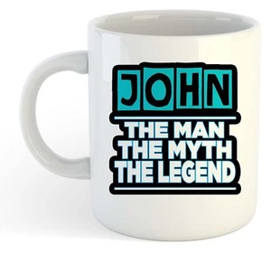 John - The Man, The Myth, The Legend Mug - Name Personalised Funky Gift - Foto 1 di 1