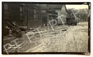 Vtg Photo 1937 Flood Damage Survey Cincinnati Street View Cars Signs BKC - J - Picture 1 of 7