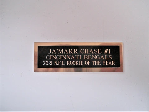 Ja'Marr Chase Football Card Cincinnati Bengals Card Plaque Nameplate 1" X 3" Cover