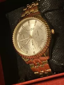 Orologio Jessica Carlyle Luxury Gold-Tone Cronografo Stile Donna 34MM NUOVO Batteria - Foto 1 di 15