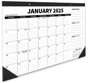 18 Month Desk Calendar 17" x 11.5" Medium Size Desktop Monthly Planner with T... - Picture 1 of 6