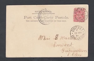 RHODESIA 1906 TOWN HALL DURBAN POSTCARD UMTALI TO GRAHAMSTOWN - Picture 1 of 2