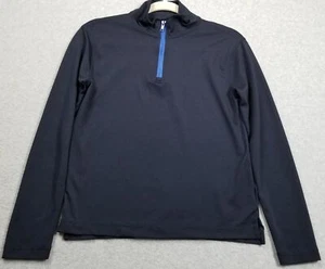Crewcuts Pullover Shirt Boy's 12 Blue Long Sleeve Mock Neck ¼ Zip Stretch Preppy - Picture 1 of 9