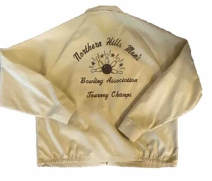 Vtg 1970s KING LOUIE PROFIT BOWLING TOURNEY MENS CHAMPS ZIP JACKET MENS MEDIUM - Picture 1 of 10