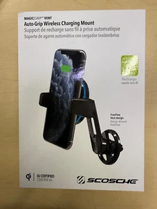Scosche MagicGrip Auto Grip Supporto di Ricarica Ventilazione Wireless Ricarica Qi - Nero - Foto 1 di 9