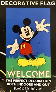 DISNEY MICKEY MOUSE WELCOME SUMMER SPRING APPLIQUE LARGE YARD FLAG NEW - Picture 1 of 1