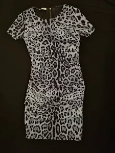 DOLCE & GABBANA Sz 6 Silk Dress Animal Print Blue - Picture 1 of 7