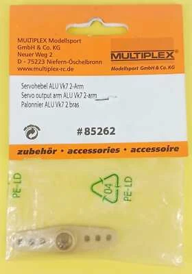 squadretta allumino Vk7  Multiplex 85262 Servo Output ALU Vk7 2-arm - Immagine 1 di 2