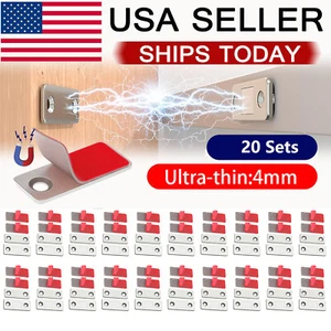 20Sets Magnetic Door Closer Cabinet Catch Latch Ultra Thin Drawer Closures Locks - Picture 1 of 12