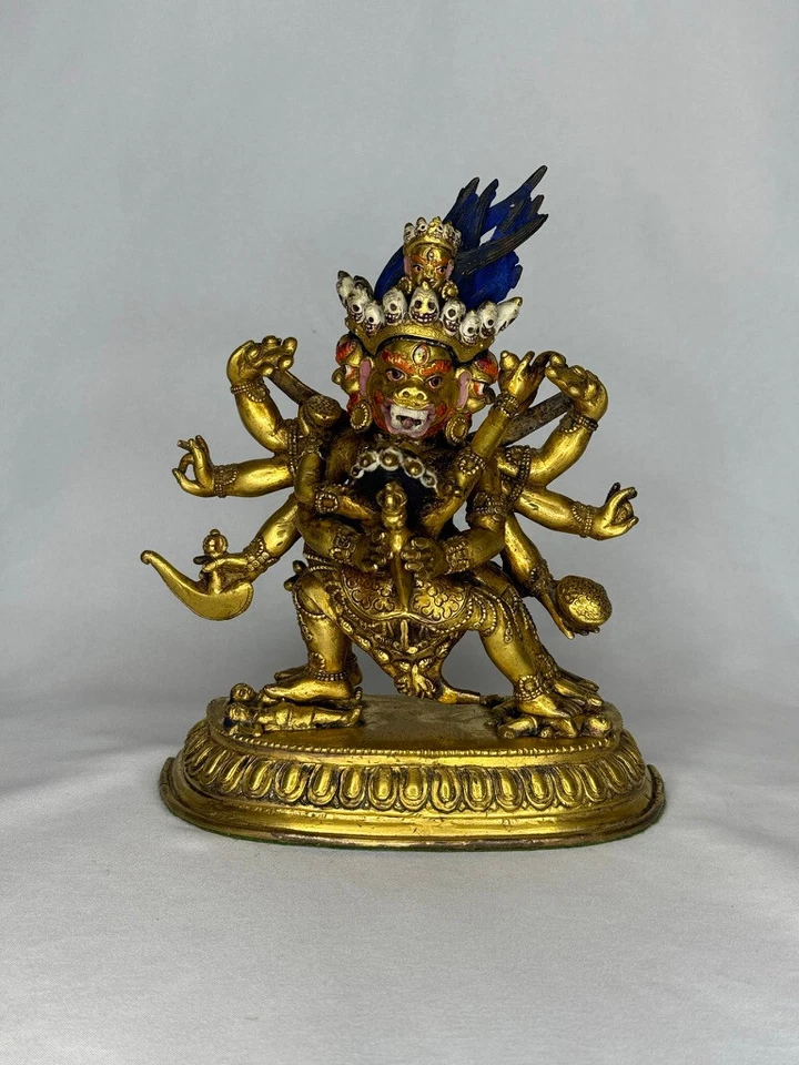 Sino-Tibetan Gilt Bronze Statue of Mahakala with Consort   - Christie's c. 1770 - Image 1 of 4
