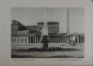 Antique Ancient Roman Home of the Pope 1920 Italy Art Print History - Picture 1 of 14