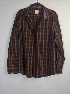 Levi's Long Sleeve Button Up Cotton Shirt Mens Size XL Brown Plaid - image 1 of 4