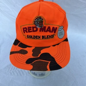 Vintage Red Man Golden Blend K Products Snapback Hat Cap Neon Orange Camo Hunt - Bild 1 von 7