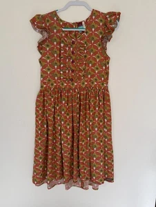 Matilda Jane Mädchen Kleid Blumen Rüschen Gr. L Orange & Grün Polyestermischung - Bild 1 von 6