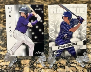 2 ETHAN HOLLIDAY 2023-24 LEAF EXCLUSIVE ROOKIE Lot Prized #09, #06 Mint RC - Picture 1 of 7