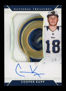 Cooper Kupp 2017 National Treasures Hats Off Signatures /5 Rookie RC Auto Logo - Picture 1 of 2