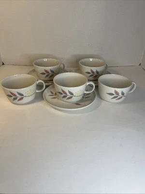 Franciscan Springsong Cups Saucers (3 Sets + 2 Cups) Atomic Starburst  JJ14 - Image 1 of 4
