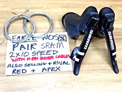 NEW + NOS SRAM FORCE Carbon 2 x 10 speed Carbon Shifters + NEW  (rim brake) (8) - Image 1 of 4