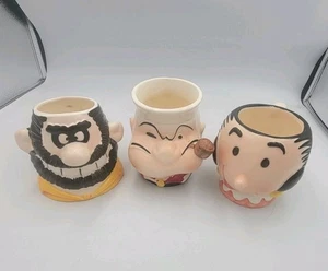 Tazze Popeye & Olive Oyl 1980 Bluto 1990 King Features Syndicate Inc vintage - Foto 1 di 13