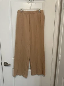 Aerie Wide Leg Lounge Sweatpants Sz M Tan Neutral Cotton Blend Cozy Comfy Pants - Picture 1 of 5